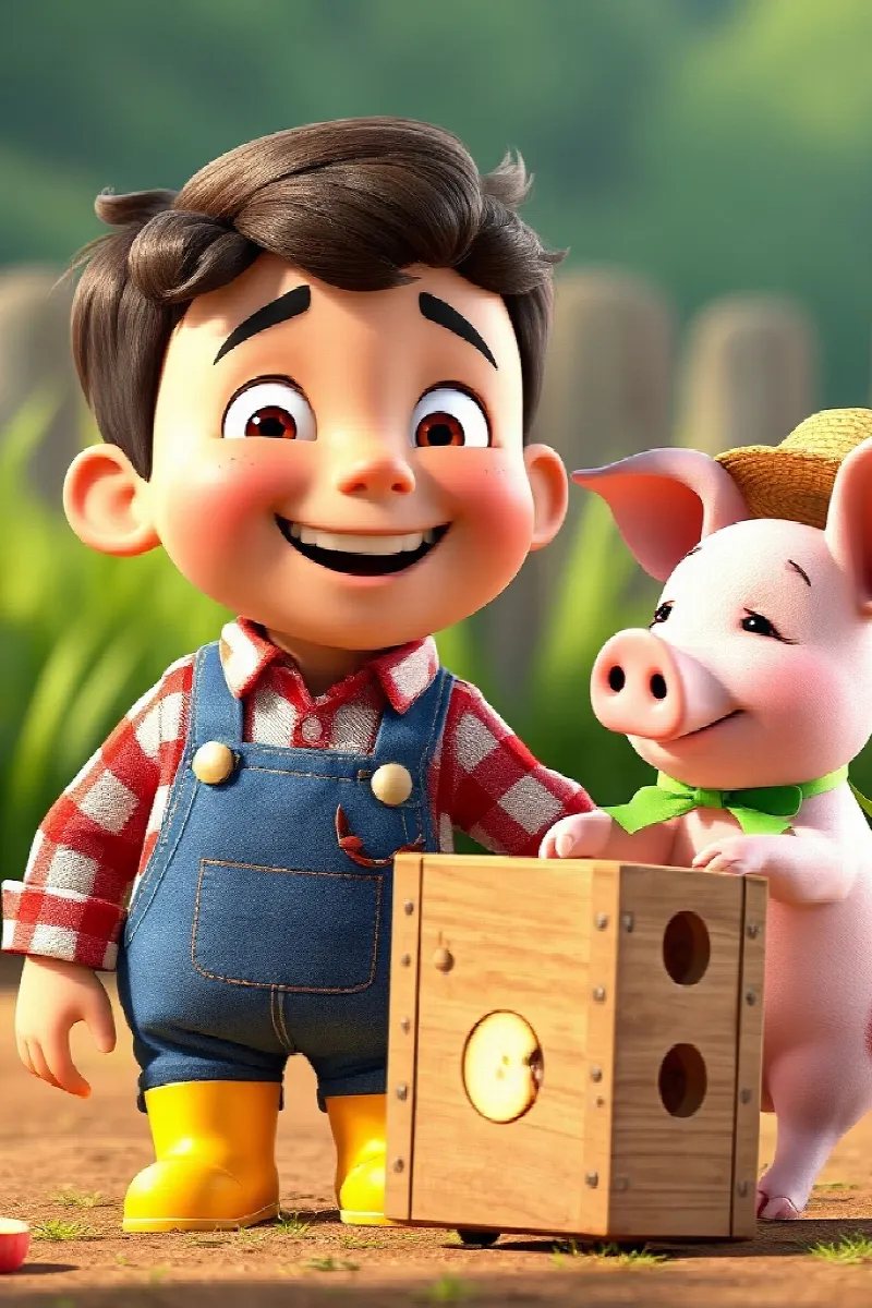 Picture 4 from the tale The Boy and the Friendly Pig