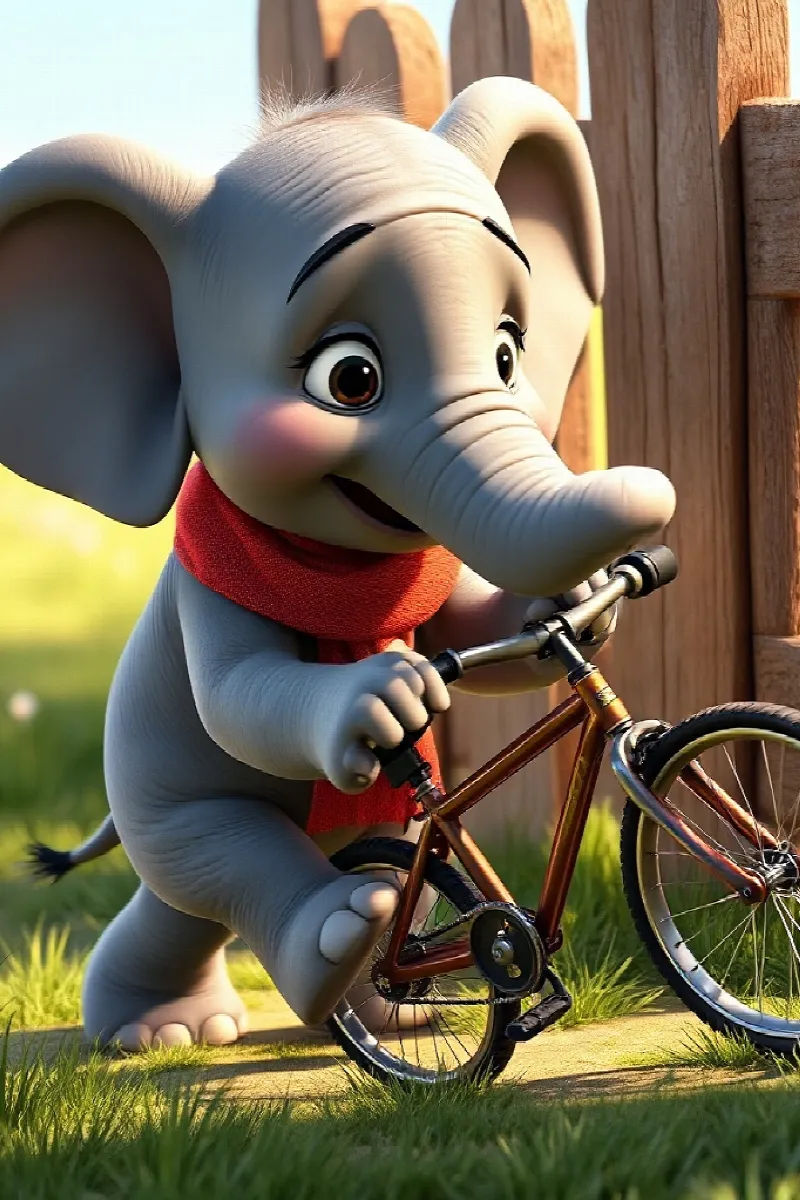 Picture 2 from the tale The Elephant's Little Bicycle