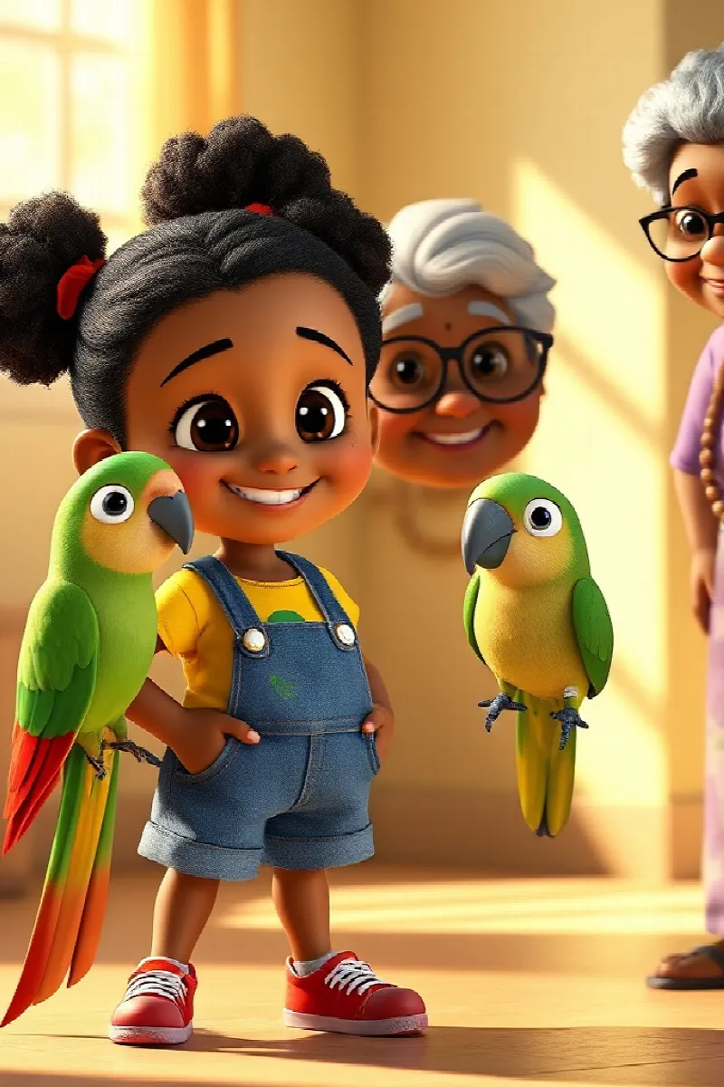 Picture 3 from the tale The Girl and the Little Parrot