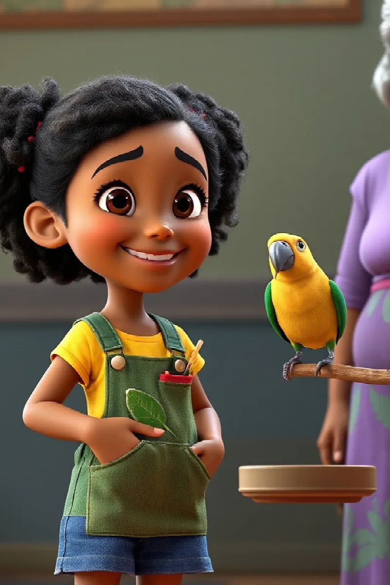 Picture 4 from the tale The Girl and the Little Parrot