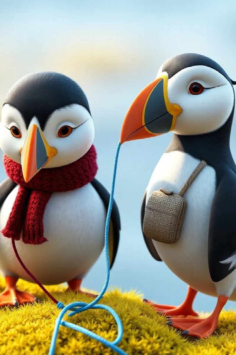 Picture 4 from the tale The Puffin's Red Scarf
