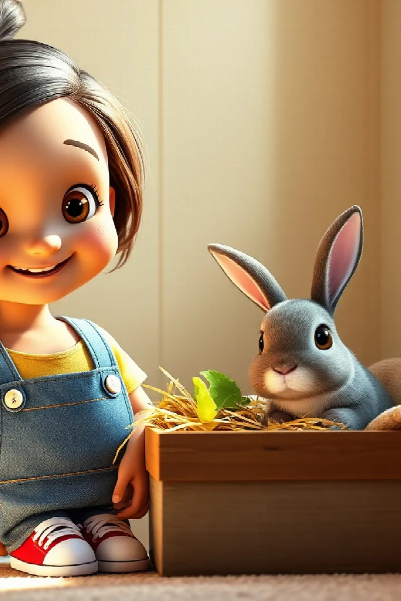 Picture 4 from the tale The Girl and the Little Rabbit