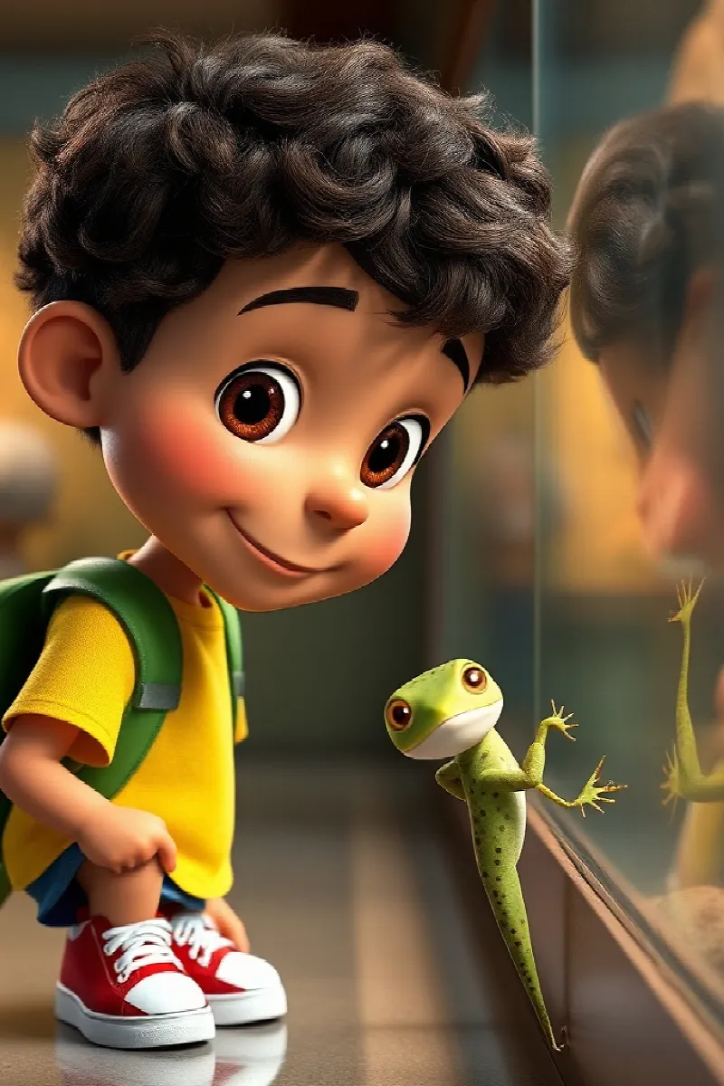 Picture 3 from the tale The Boy and the Little Gecko