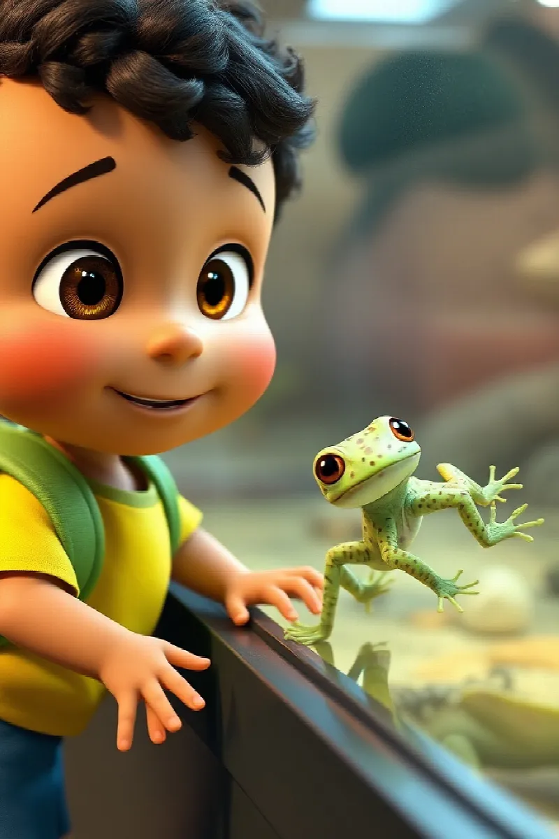 Picture 4 from the tale The Boy and the Little Gecko