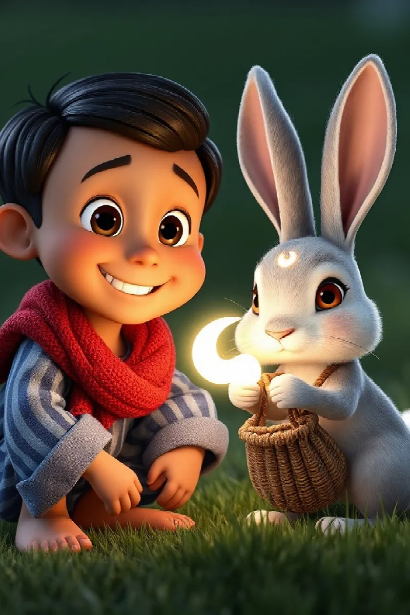 Picture 3 from the tale The Boy and the Moon Rabbit