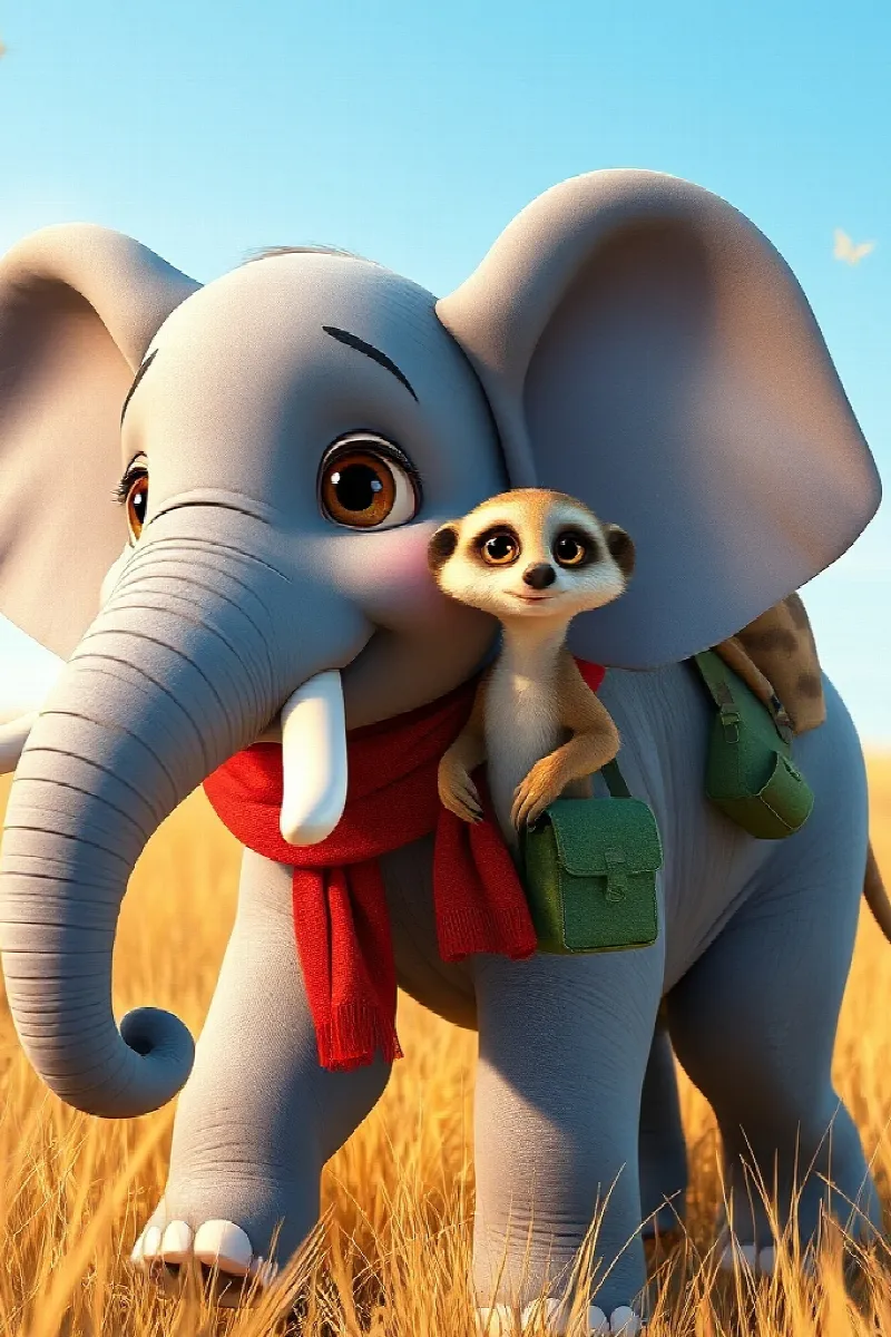 Picture 4 from the tale The Elephant and the Meerkat