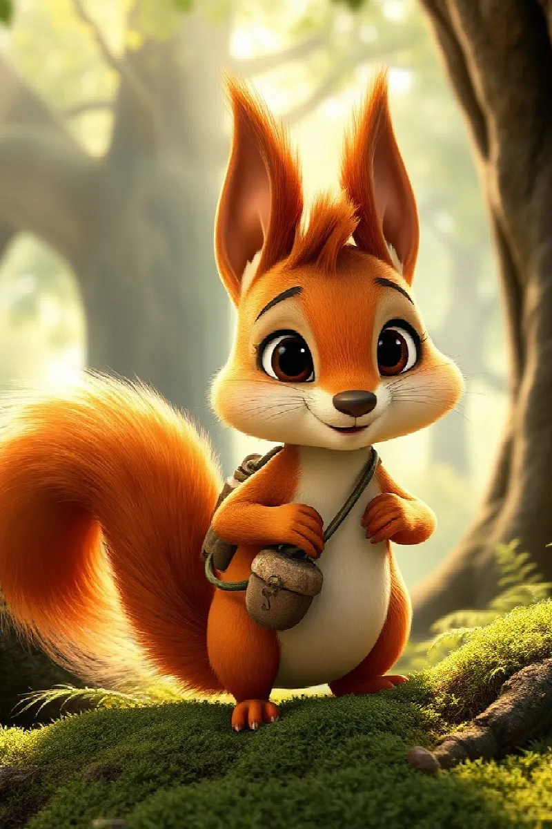 Picture 1 from the tale The Squirrel's Golden Lantern