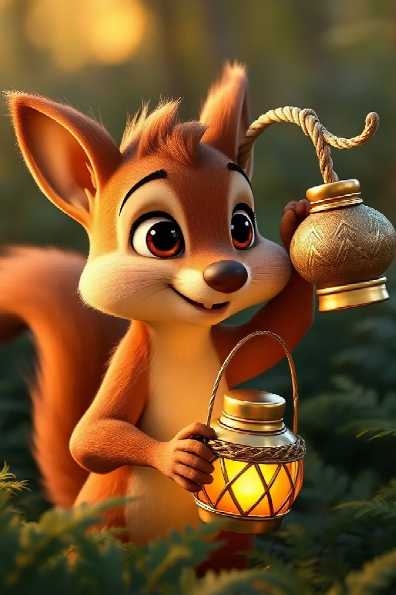 Picture 3 from the tale The Squirrel's Golden Lantern
