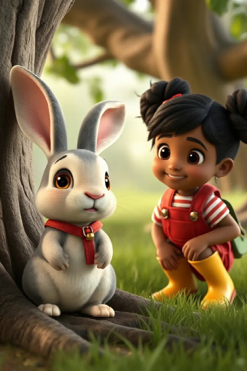 Picture 2 from the tale The Girl and the Rescue Rabbit