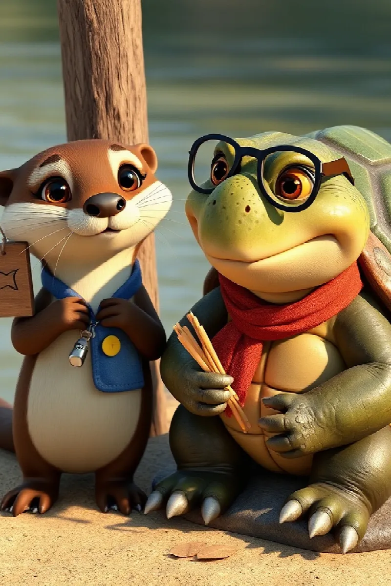 Picture 3 from the tale The Little Otter's School