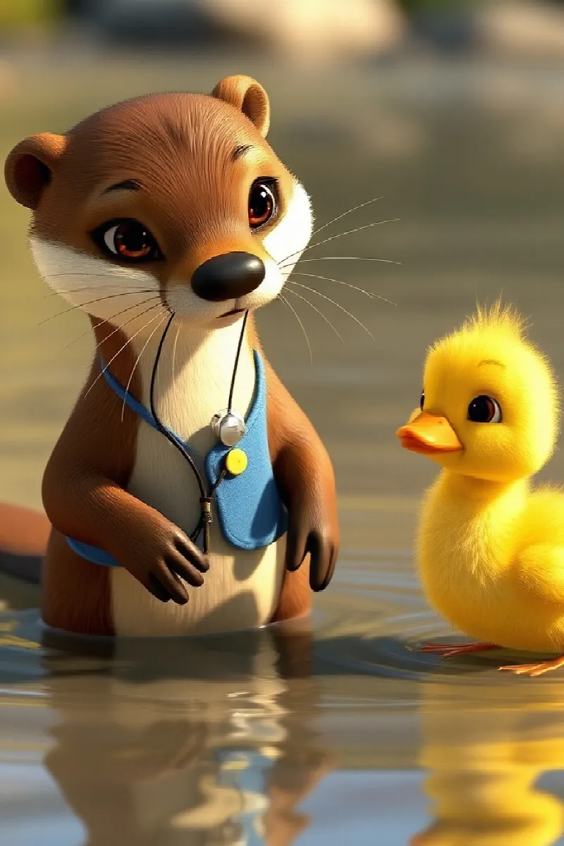 Picture 4 from the tale The Little Otter's School