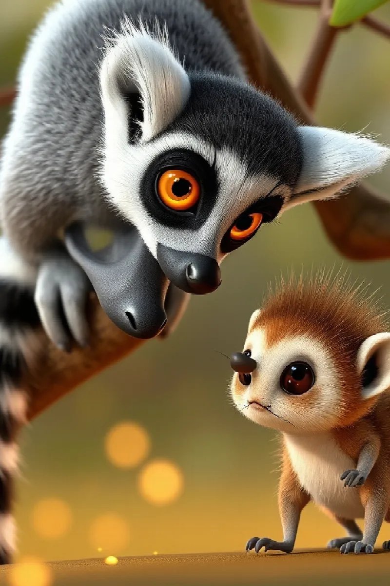 Küçük Lemurun Arkadaşı masalından 2. resim