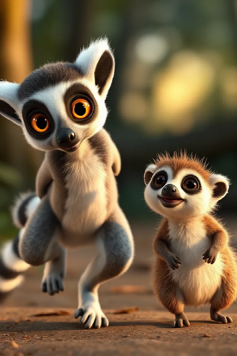 Küçük Lemurun Arkadaşı masalından 3. resim