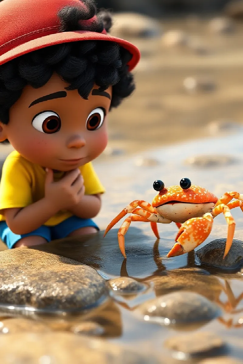 Picture 3 from the tale The Boy and the Little Crab