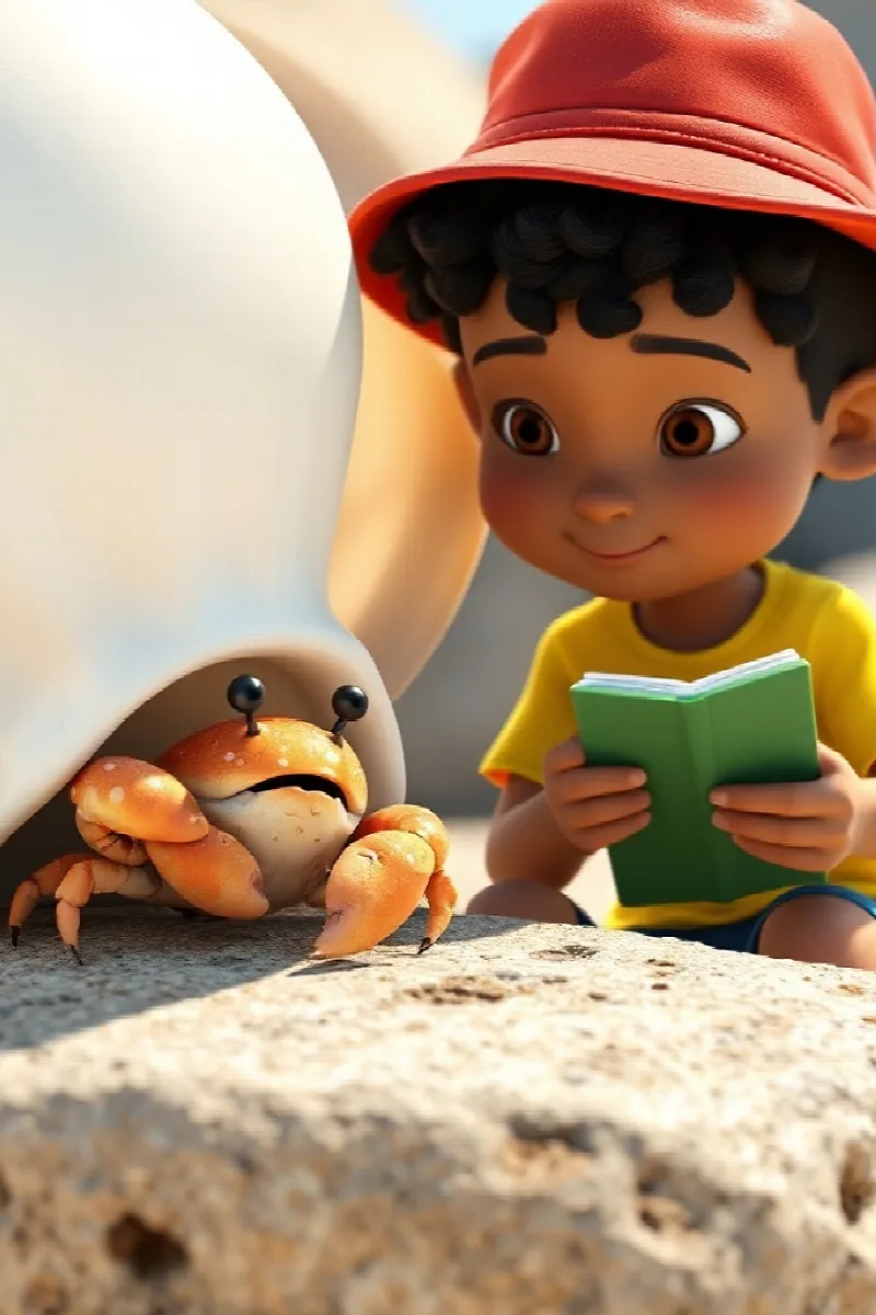 Picture 4 from the tale The Boy and the Little Crab