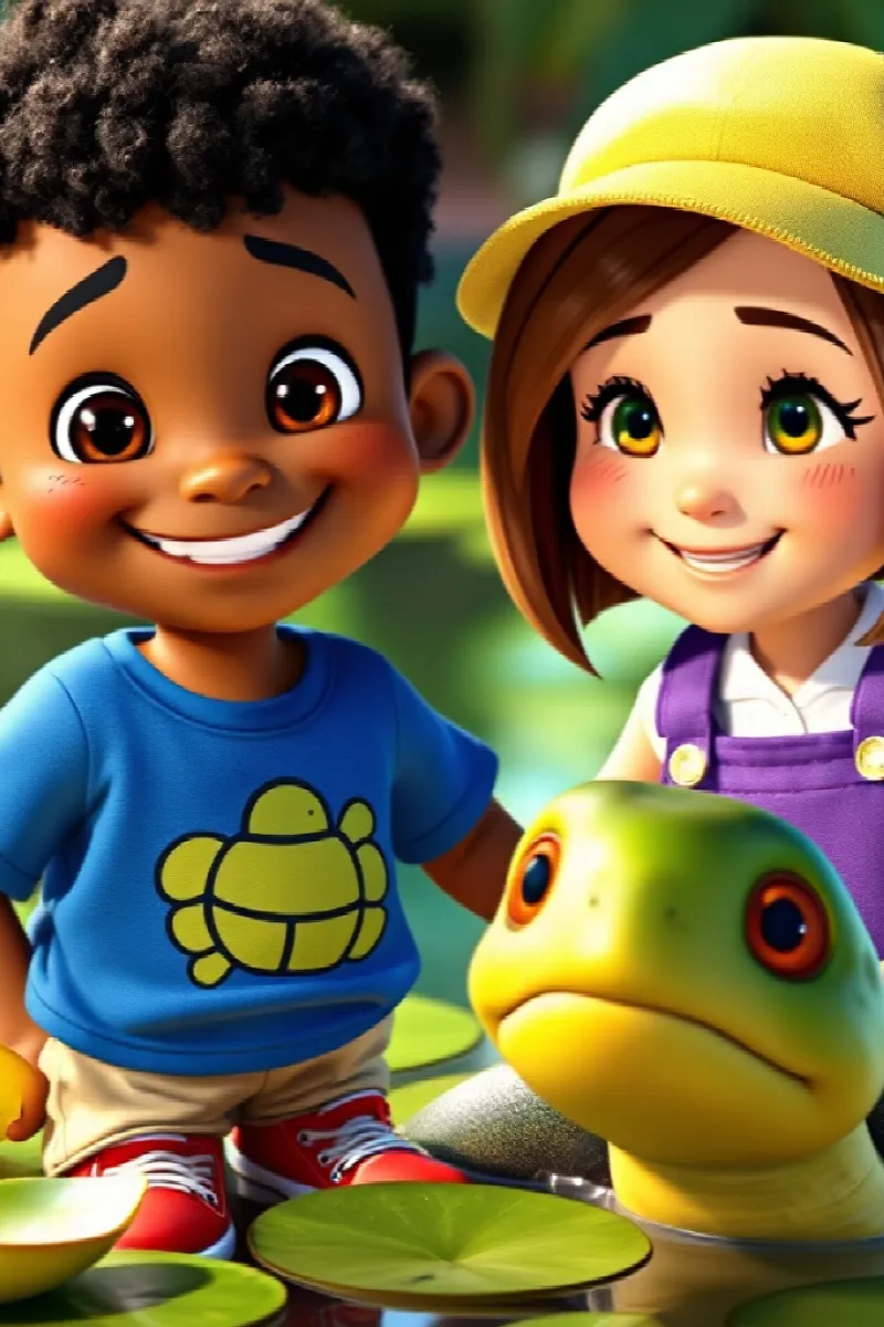 Picture 2 from the tale The Boy and the Pond Turtle
