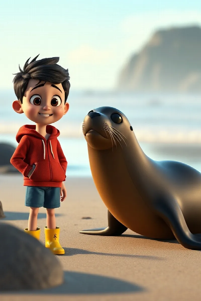 Picture 2 from the tale The Boy and the Sea Lion