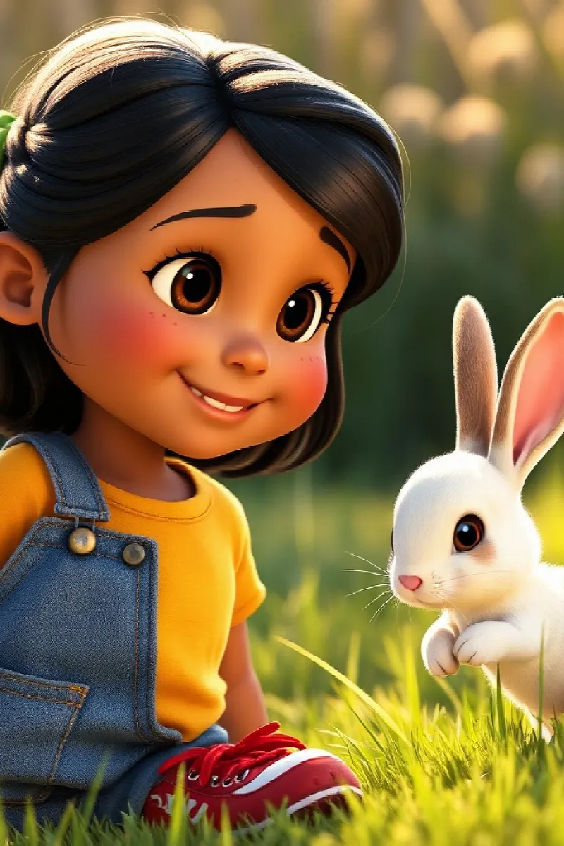 Picture 3 from the tale The Girl and the Little Rabbit