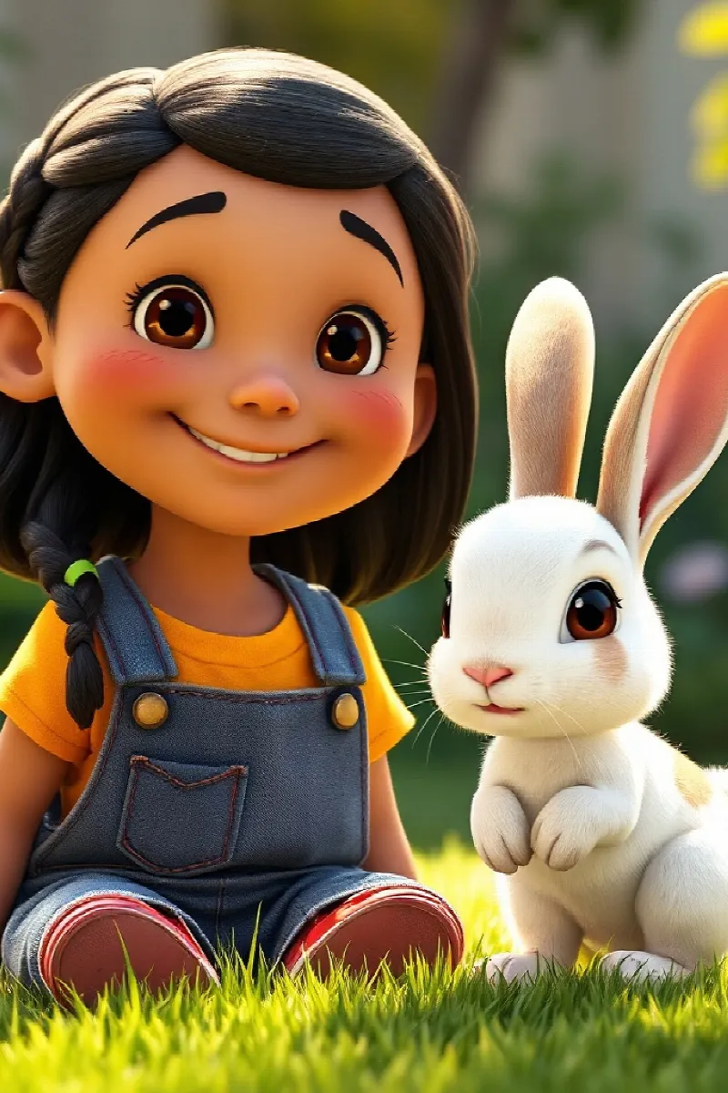 Picture 4 from the tale The Girl and the Little Rabbit