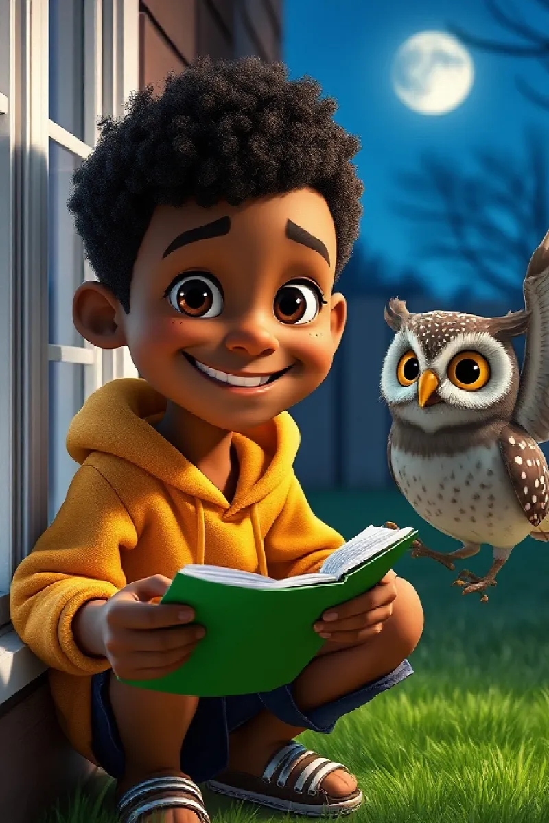 Picture 3 from the tale The Boy and the Little Owl