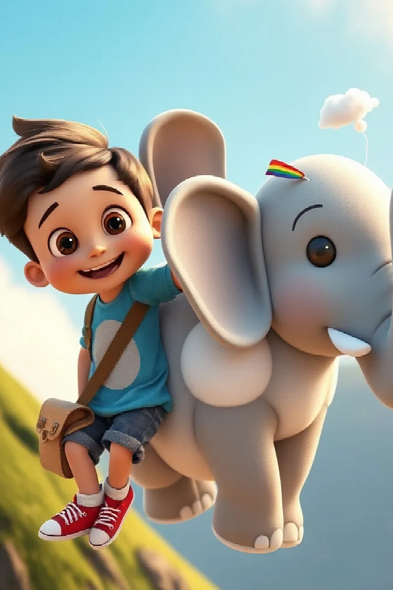 Picture 3 from the tale The Boy and the Cloud Elephant