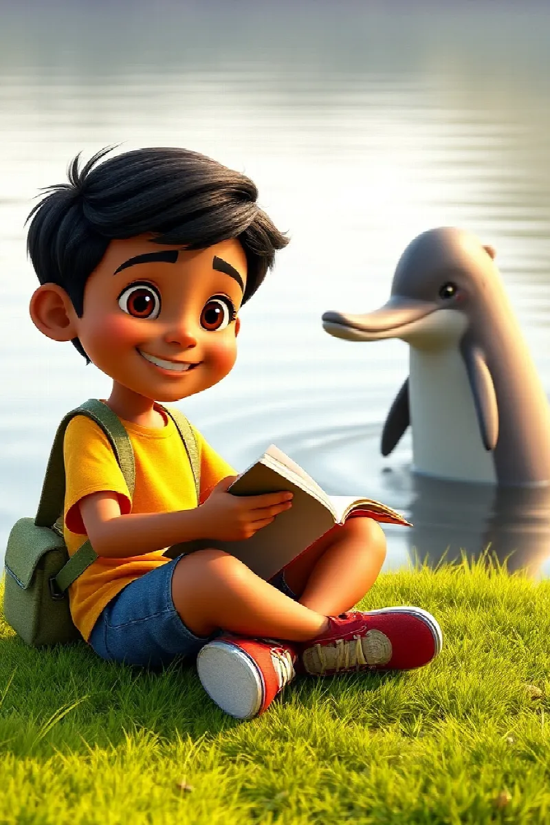 Picture 1 from the tale The Boy and the River Dolphin