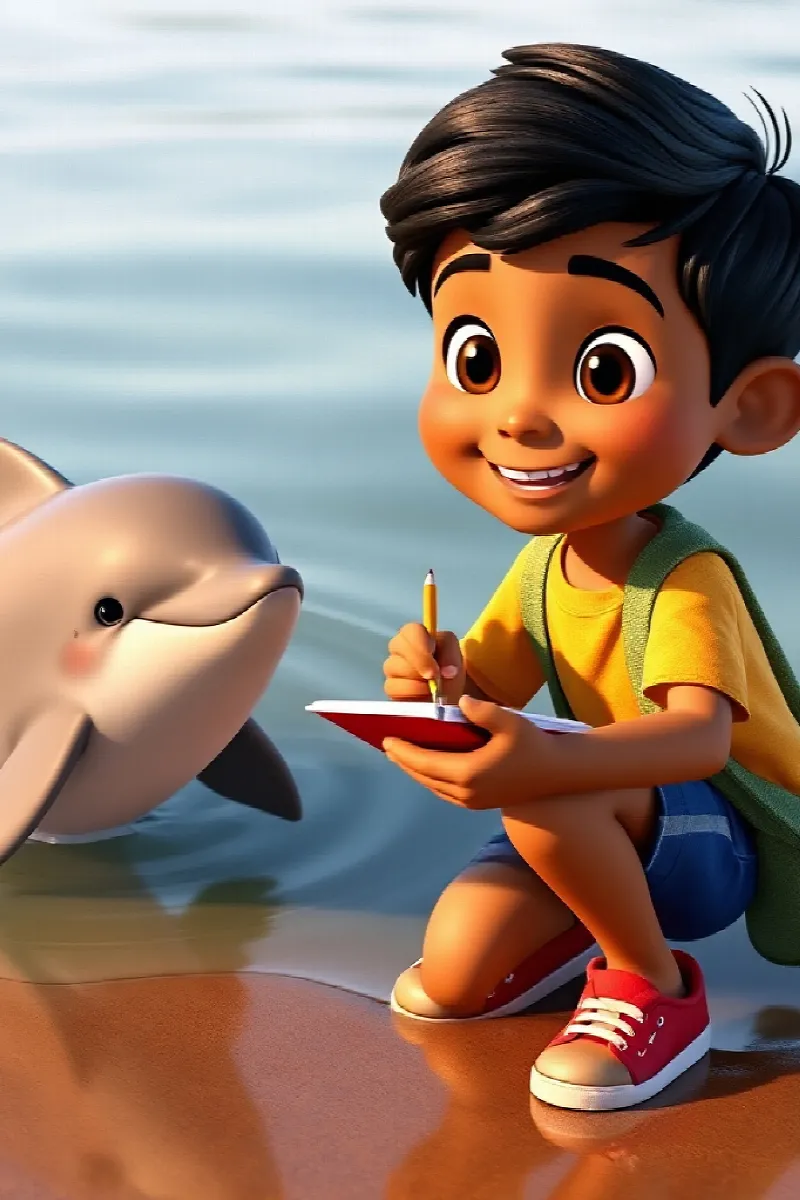 Picture 2 from the tale The Boy and the River Dolphin