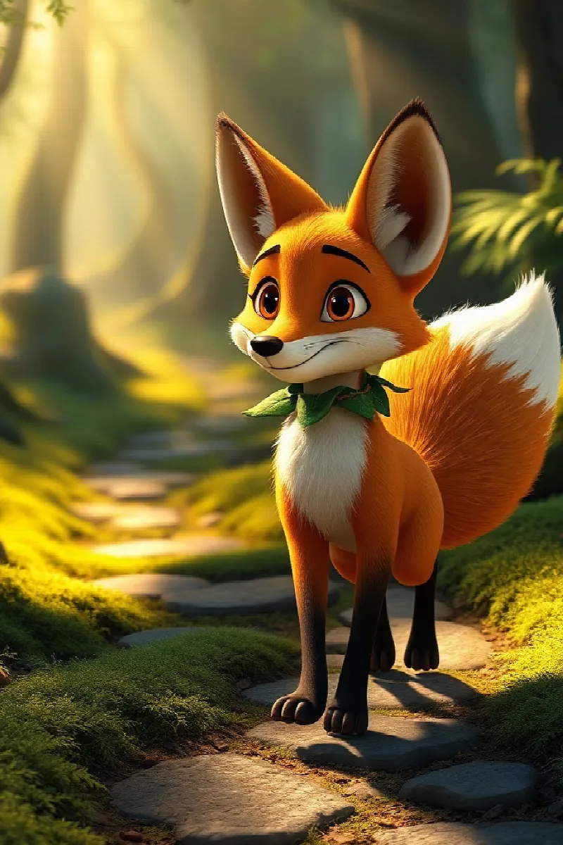 Picture 1 from the tale The Fox and the Little Sparrow