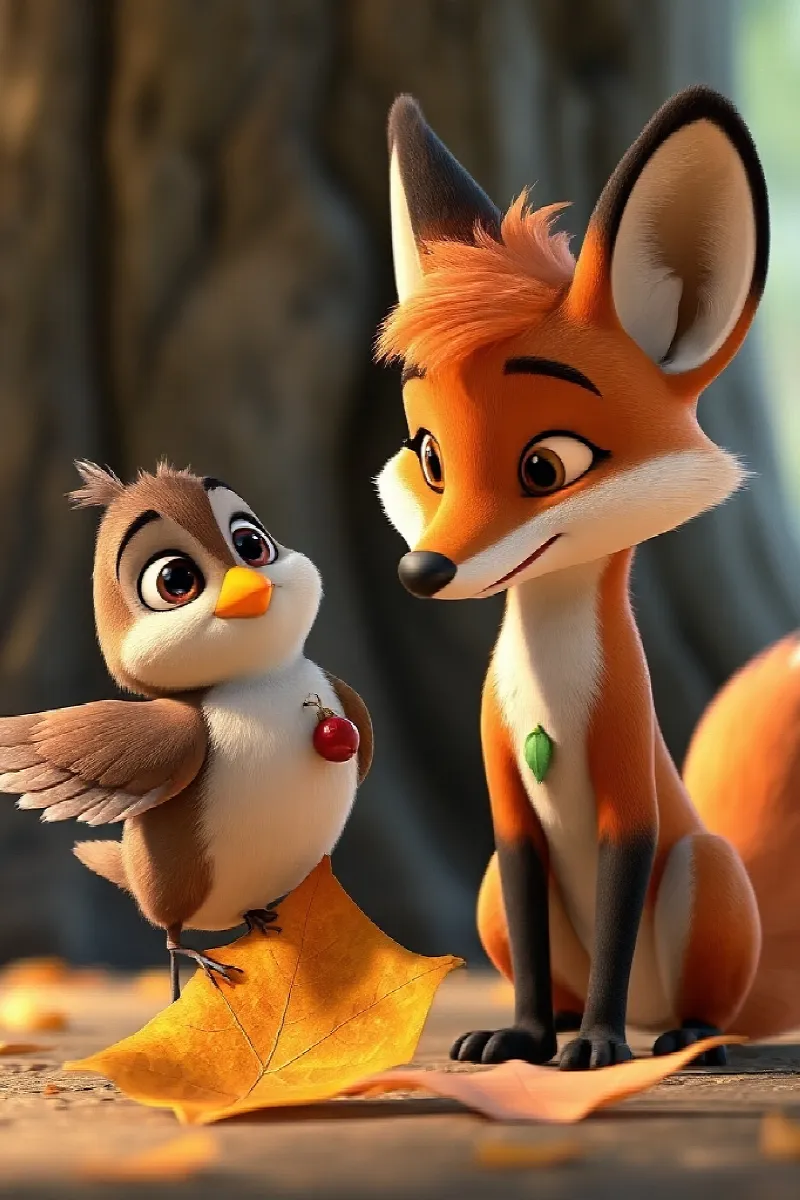 Picture 3 from the tale The Fox and the Little Sparrow