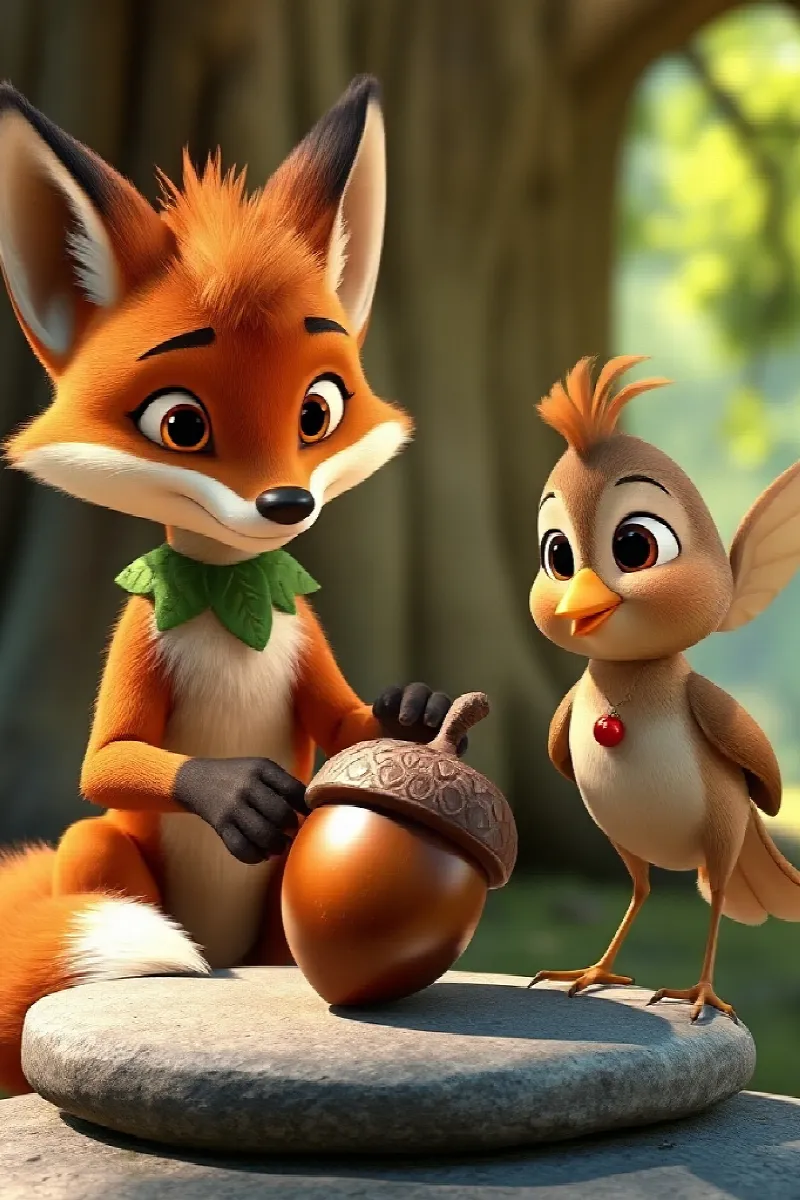Picture 4 from the tale The Fox and the Little Sparrow