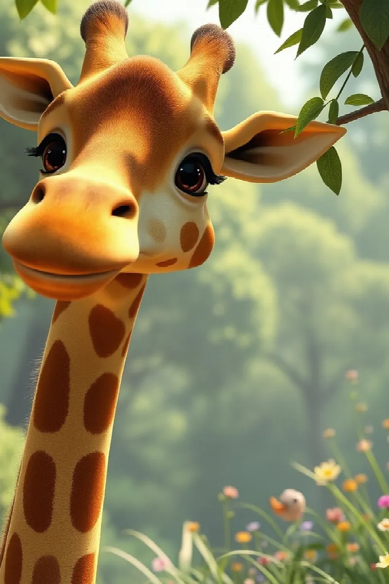 Picture 2 from the tale The Giraffe's Tiny Friend