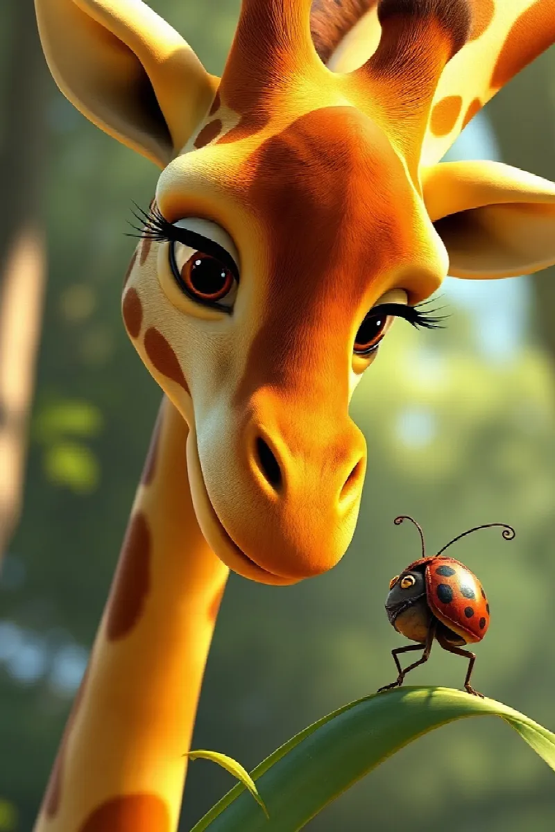 Picture 3 from the tale The Giraffe's Tiny Friend