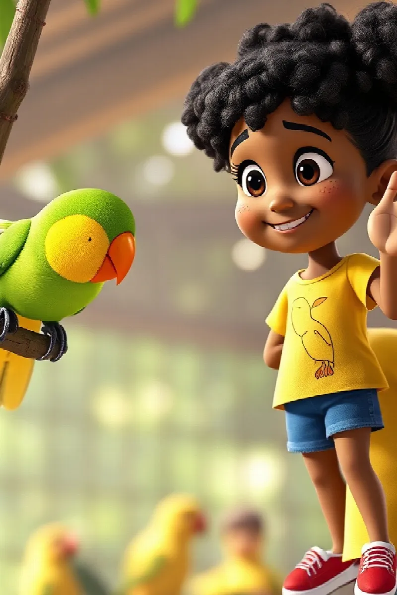 Picture 3 from the tale The Girl and the Little Parrot