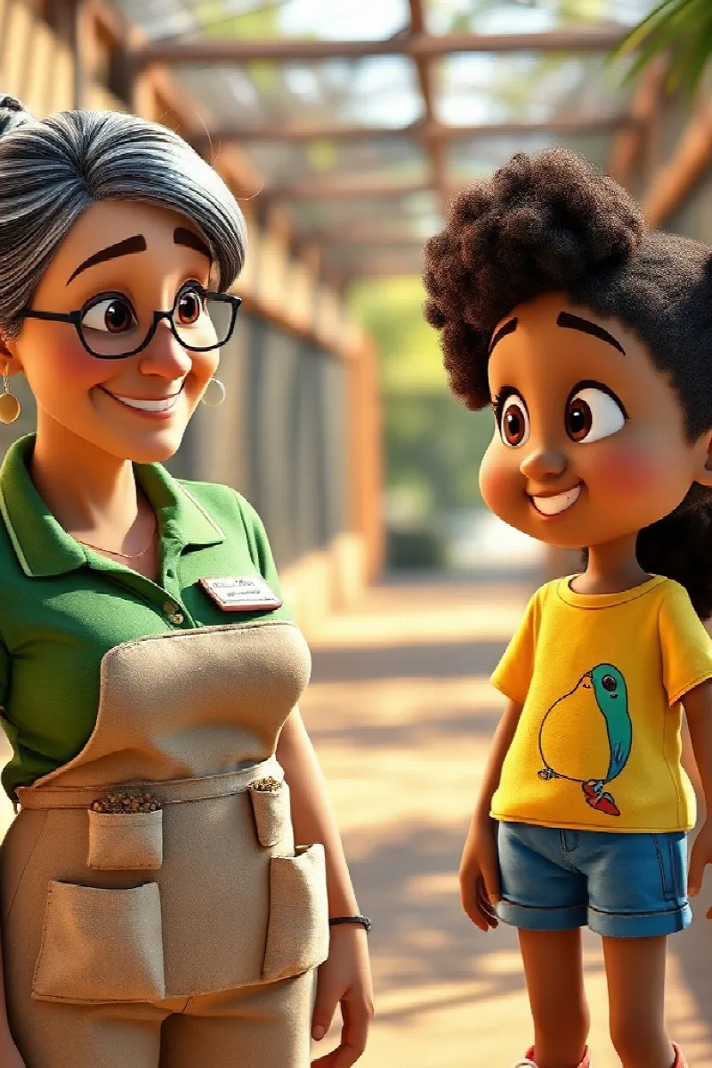 Picture 4 from the tale The Girl and the Little Parrot