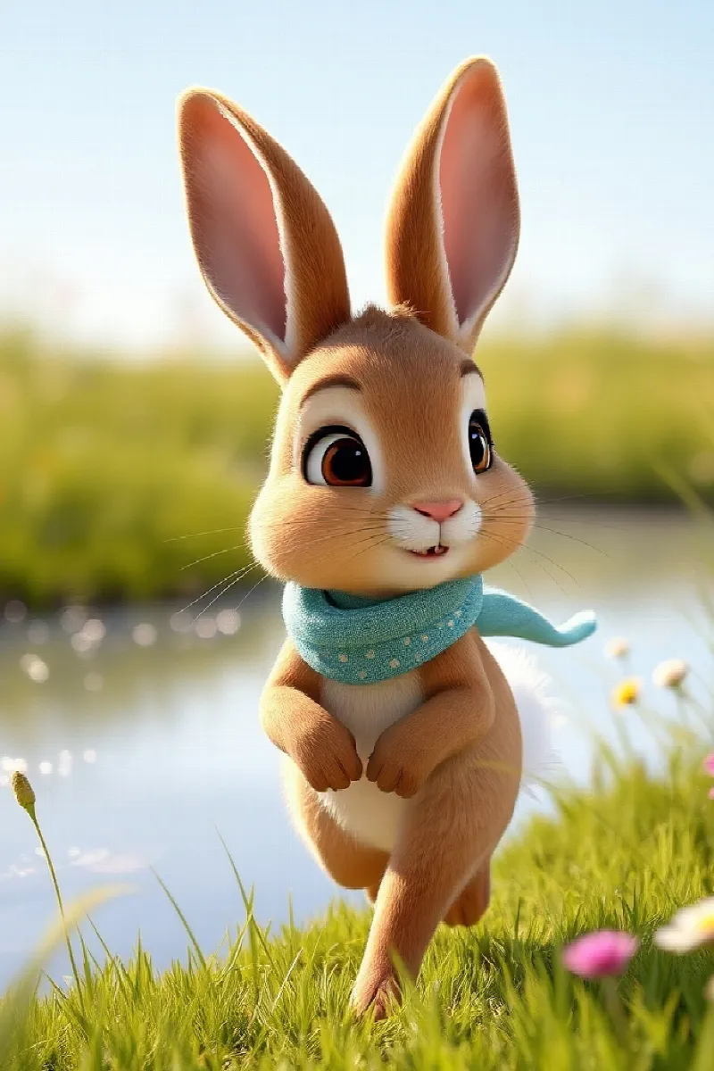 Picture 1 from the tale The Rabbit and the Duck
