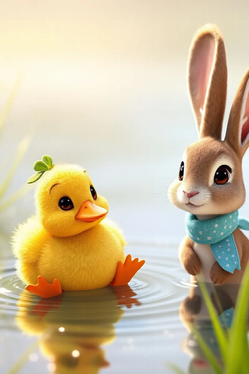 Picture 2 from the tale The Rabbit and the Duck