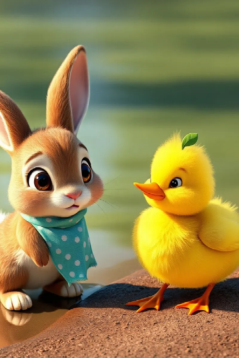 Picture 3 from the tale The Rabbit and the Duck