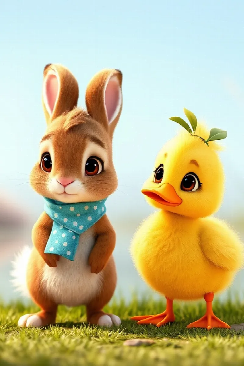 Picture 4 from the tale The Rabbit and the Duck