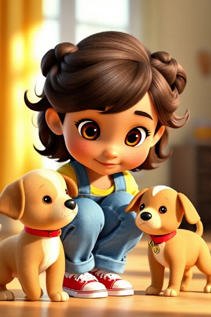 Kız ve Yavru Köpek Okulu masalından 4. resim