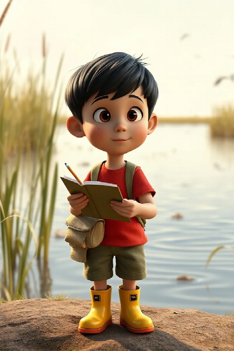 Picture 2 from the tale The Boy and the Little Heron