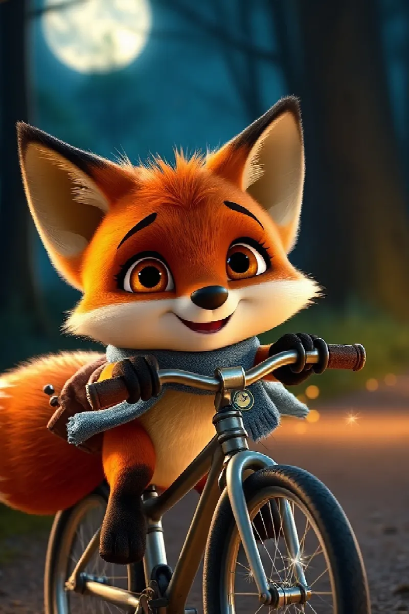 Picture 2 from the tale The Fox's Moonlight Bicycle