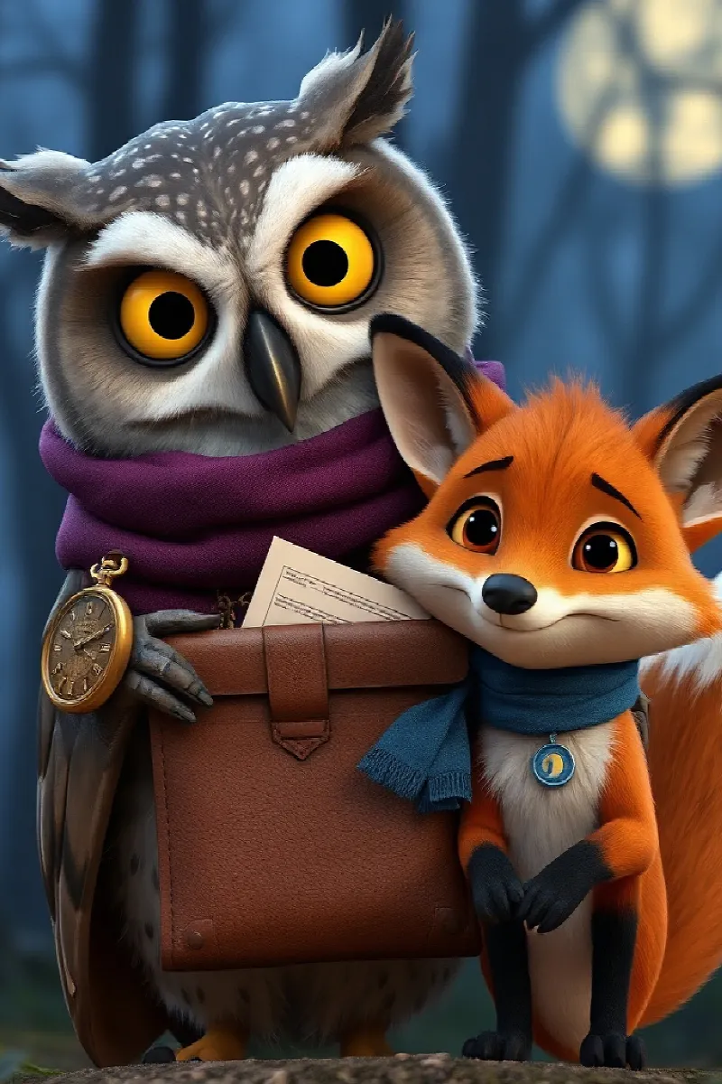 Picture 4 from the tale The Fox's Moonlight Bicycle