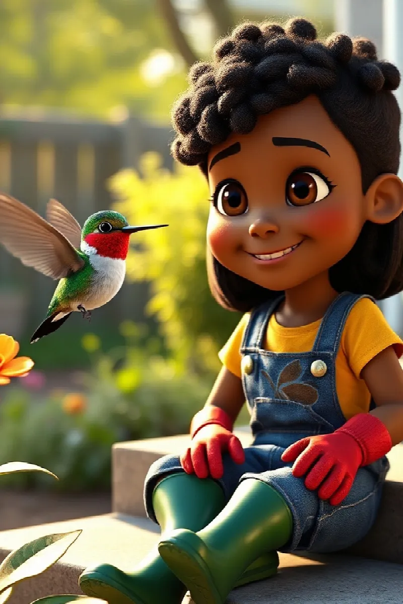 Picture 1 from the tale The Girl and the Hummingbird