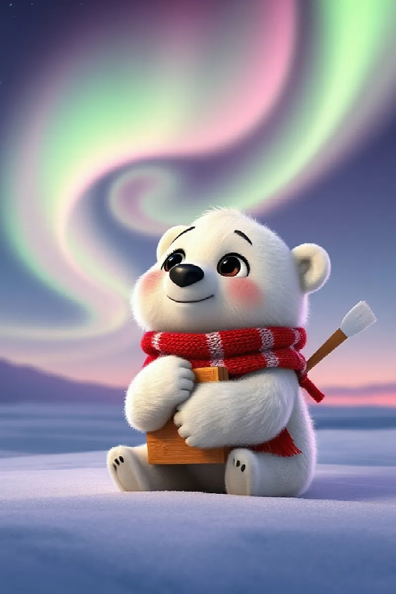 Picture 2 from the tale The Little Polar Painter