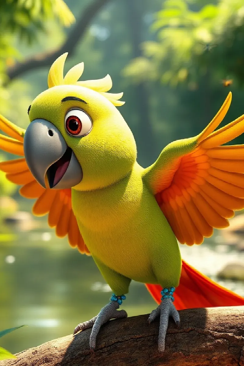 Picture 2 from the tale The Parrot's New Words