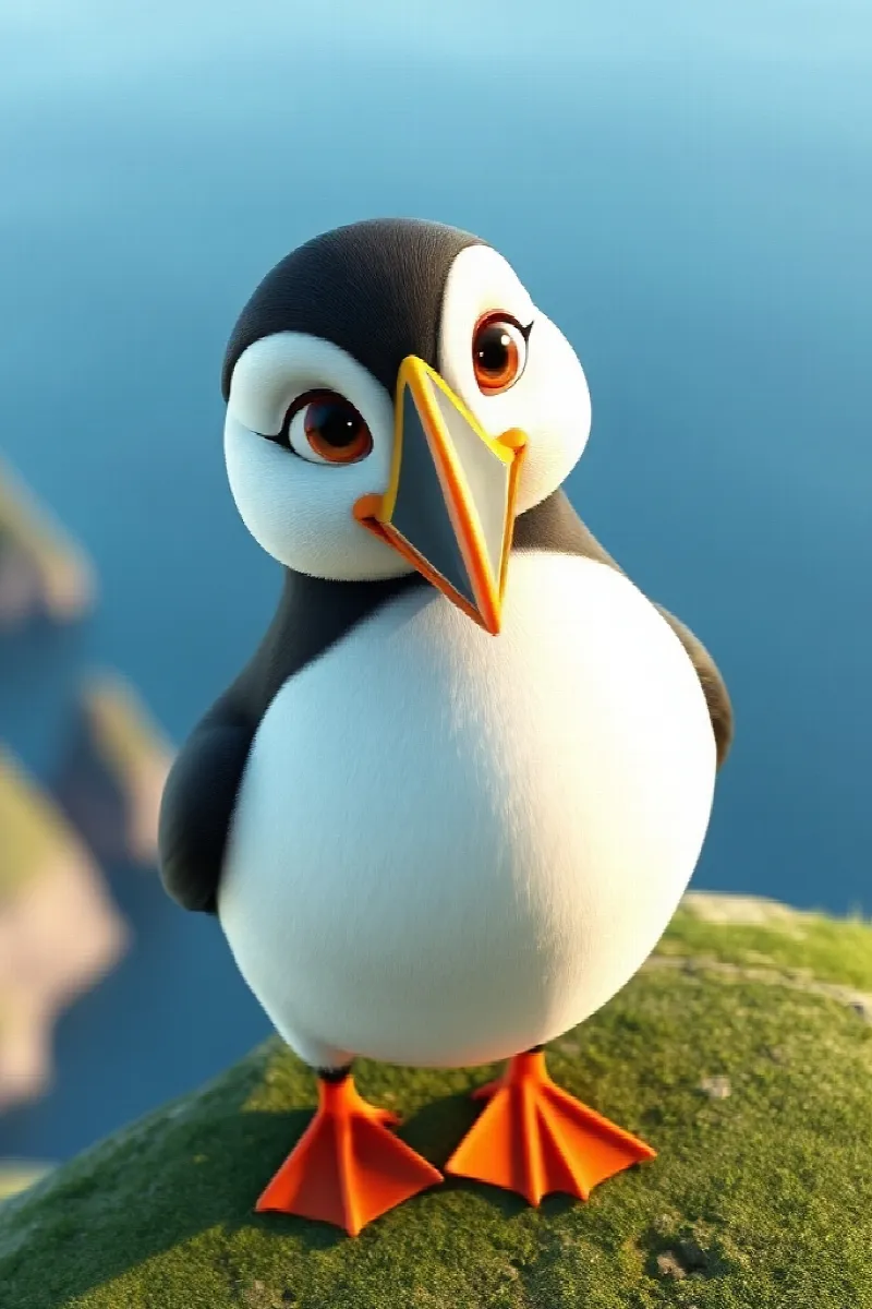 Picture 1 from the tale The Puffin's Tiny Telescope