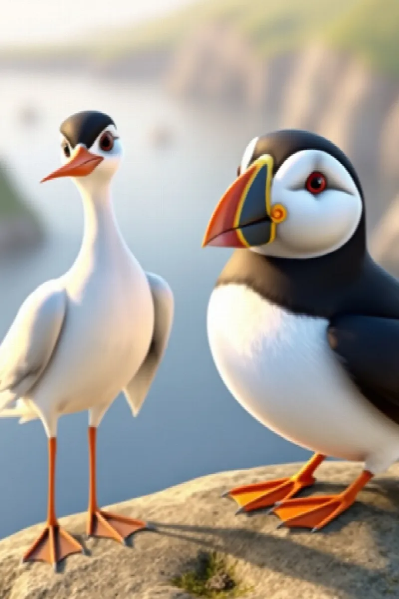 Picture 2 from the tale The Puffin's Tiny Telescope
