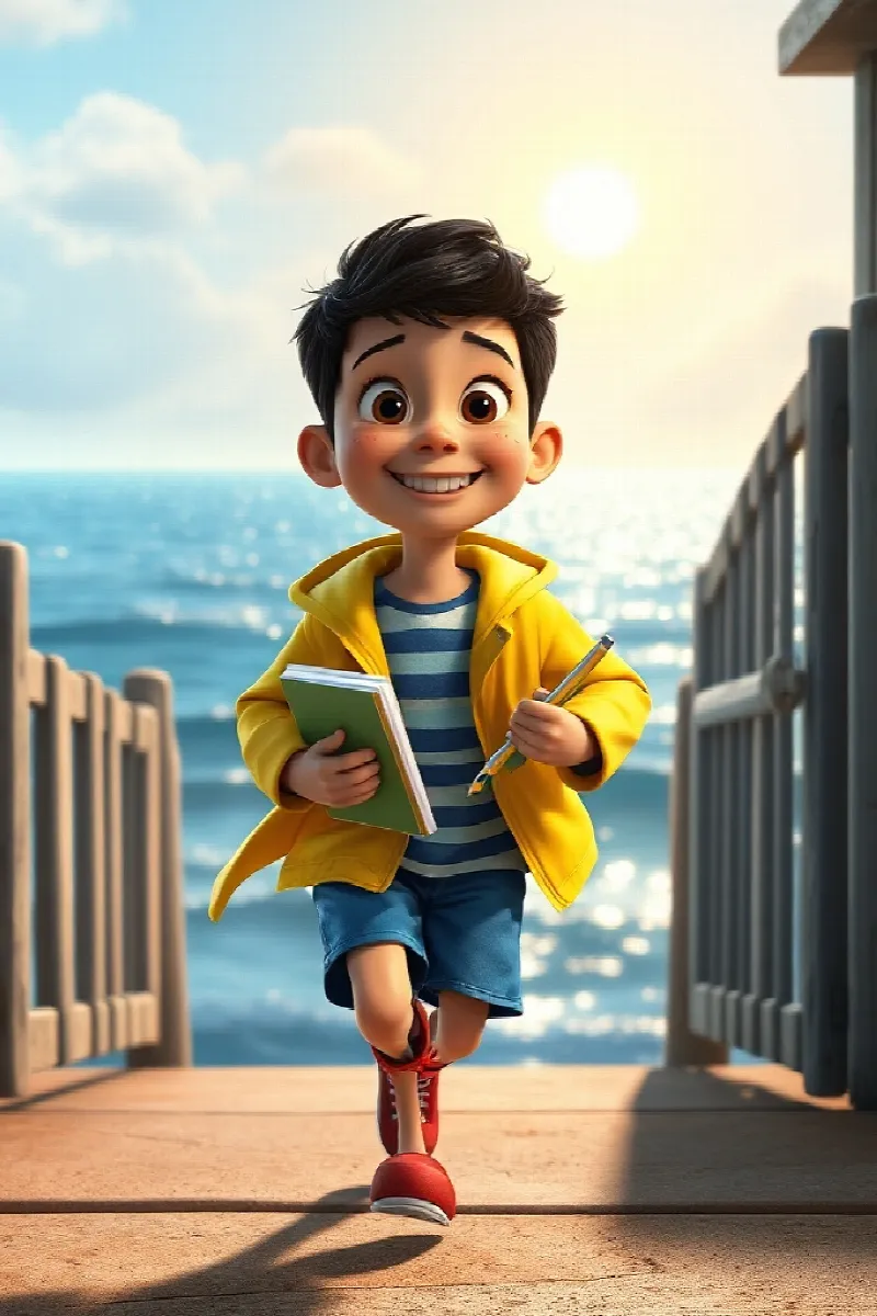 Picture 1 from the tale The Boy and the Little Dolphin