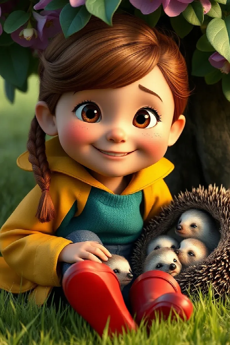 Picture 3 from the tale The Girl and the Hedgehog Family